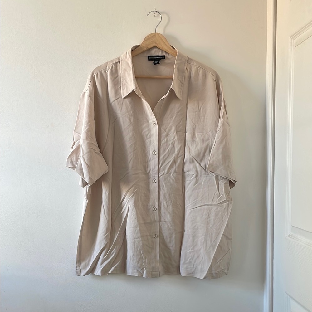 Beige Button-Up Shirt